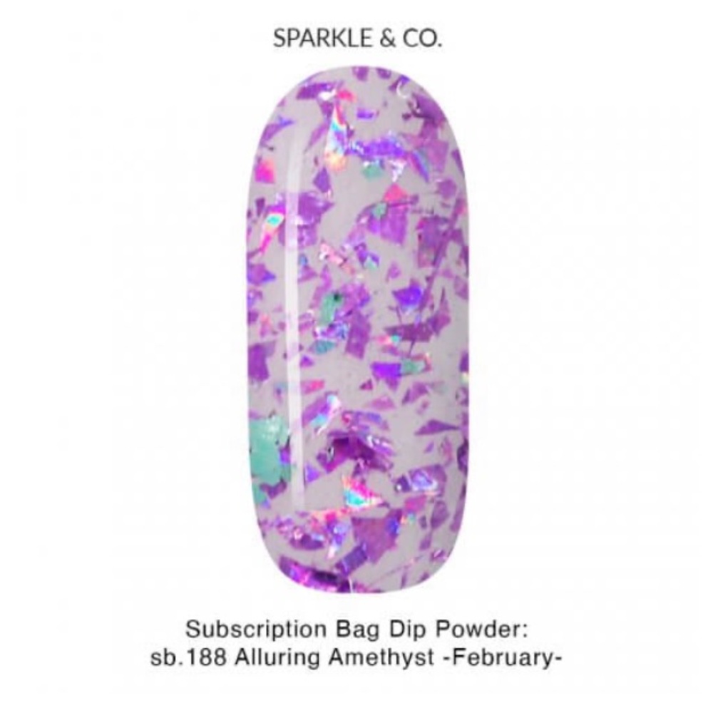 Sparkle & Co Nail Dip Powder Polish in Alluring Amethyst (February birthstone)